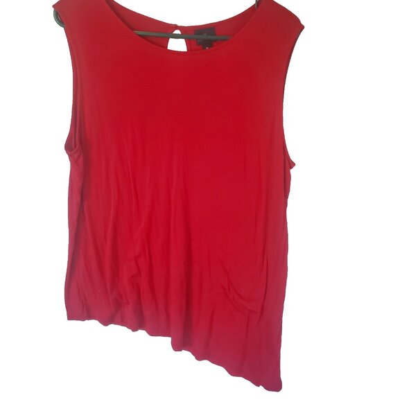 Worthington Womens Sleeveless Tank Top Size XL Red Soft Minimalist Capsule Flowy - Picture 1 of 11